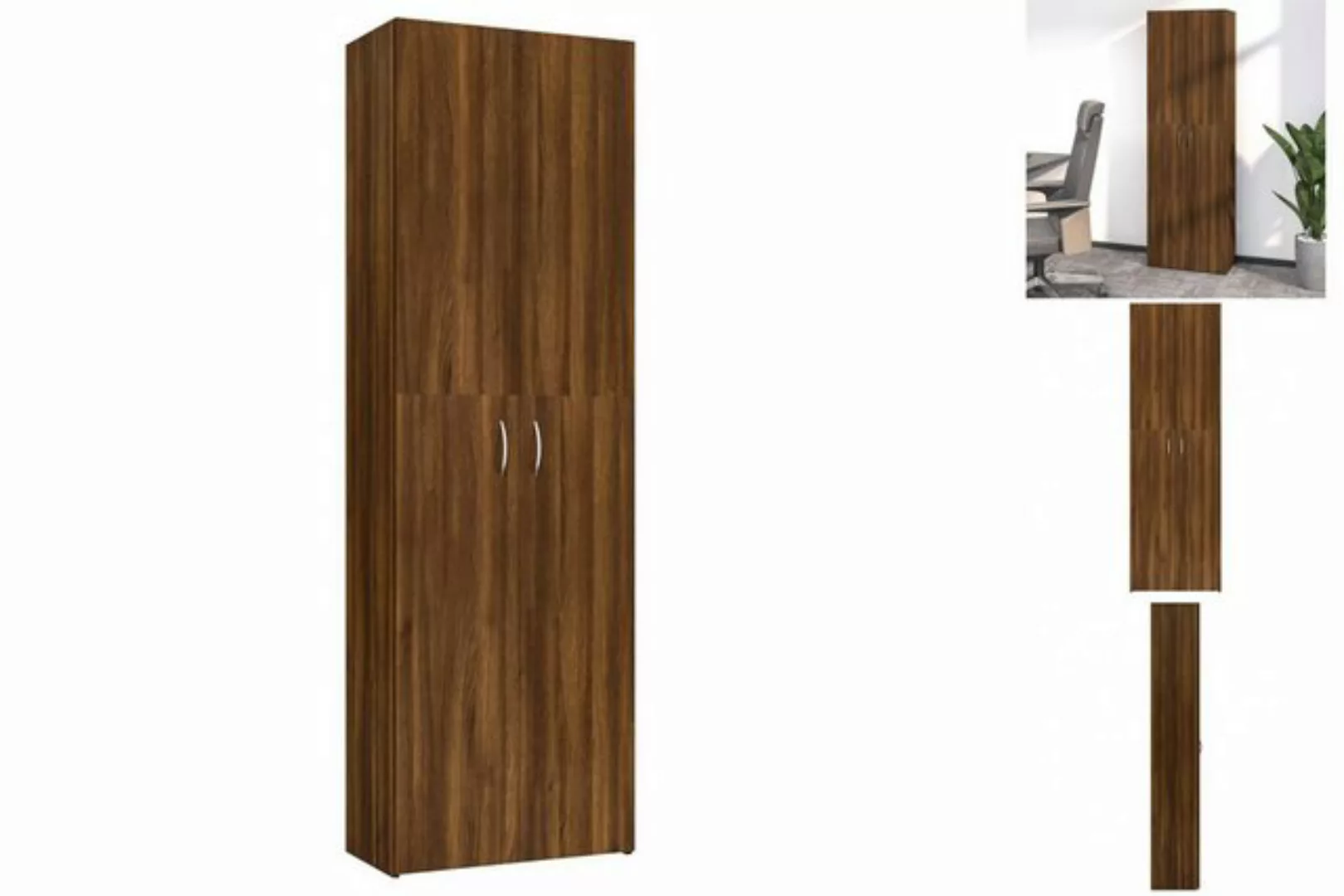 vidaXL Aktenschrank Büroschrank Braun Eichen-Optik 60x32x190 cm Spanplatte günstig online kaufen