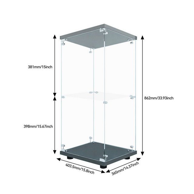 FUROKOY Glasvitrine Glas Standvitrinen, Drei/Zweifach-Vitrine aus gehärtete günstig online kaufen