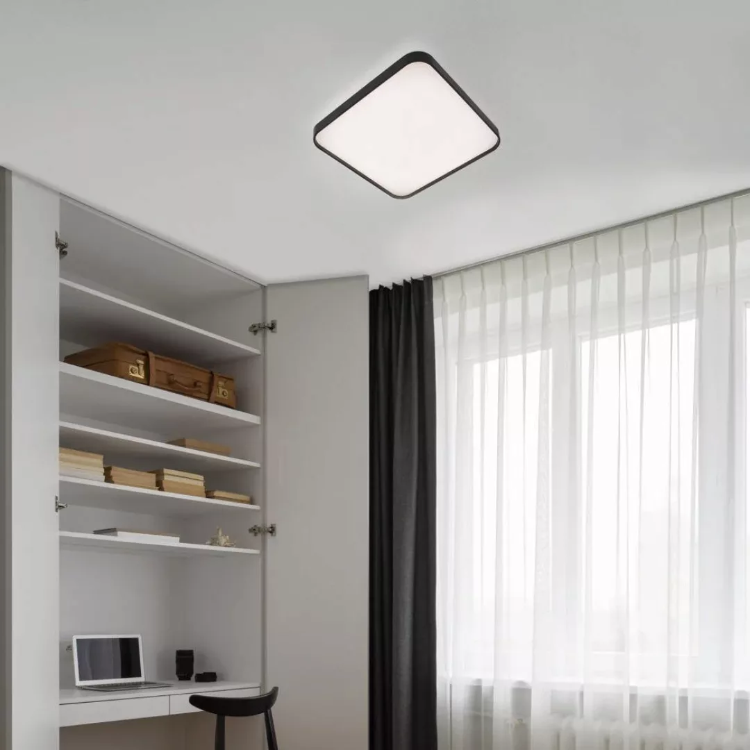 LED Deckenleuchte Athos in Schwarz und Weiß 30W 1800lm günstig online kaufen