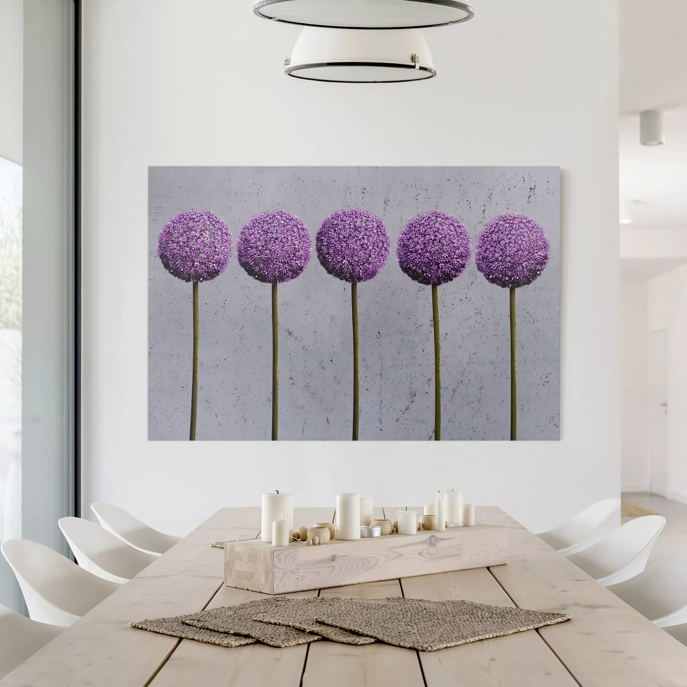Leinwandbild Blumen - Querformat Allium Kugel-Blüten günstig online kaufen