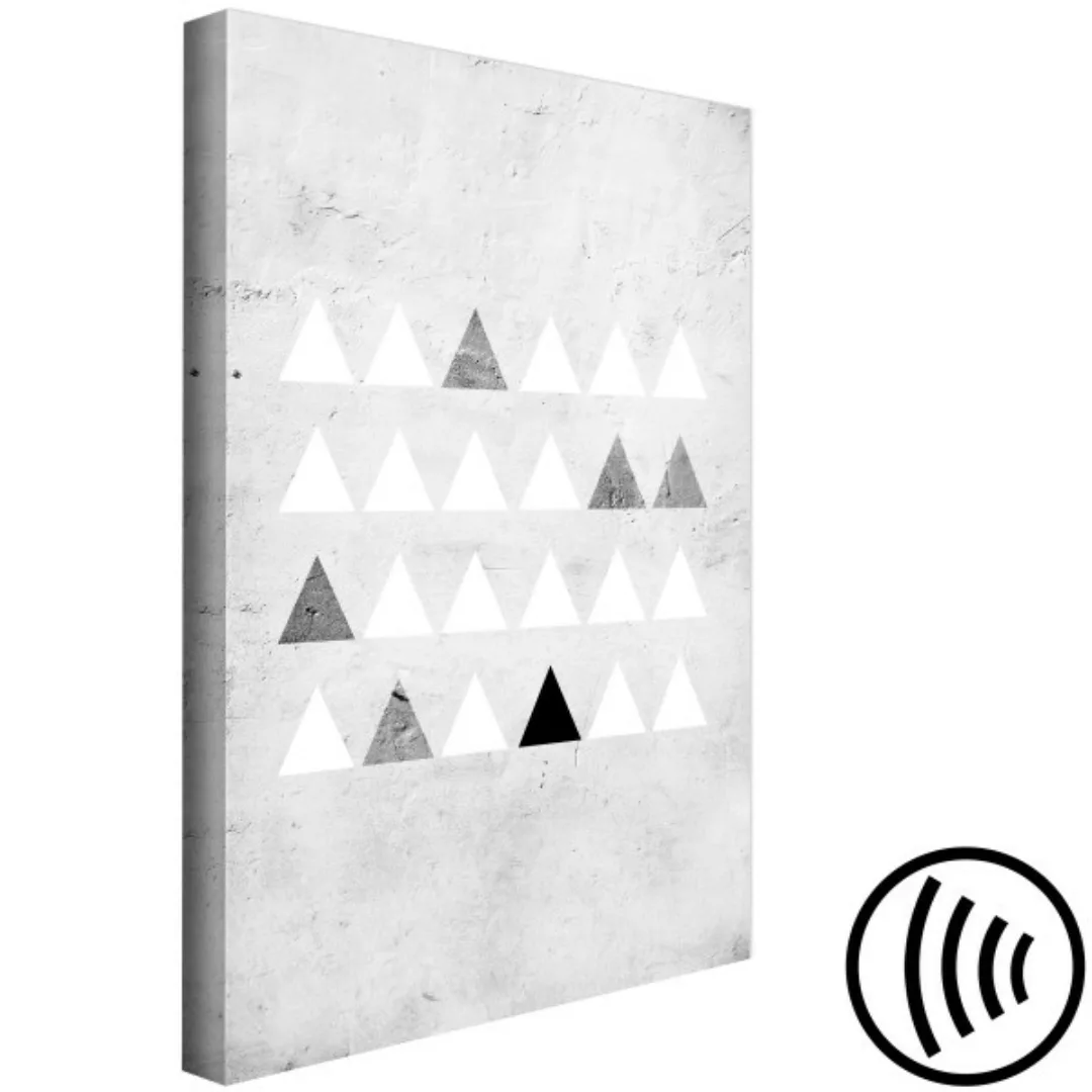 Bild auf Leinwand Dreieckskollektion - minimalistische Abstraktion in Weiß- günstig online kaufen