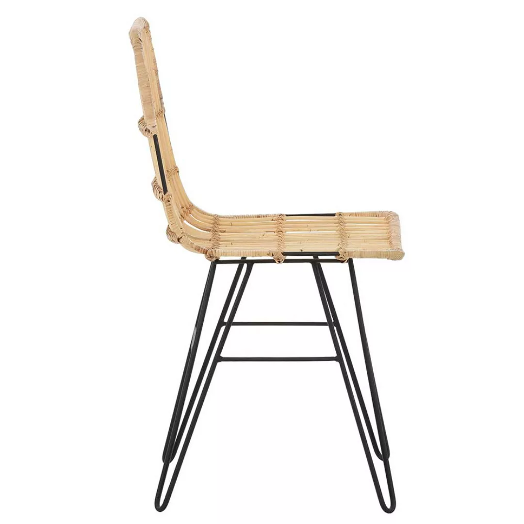 Rattan Stühle in Beige Metallgestell (2er Set) günstig online kaufen