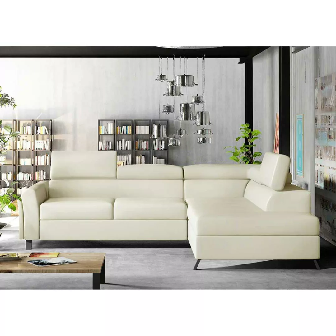 Ecksofa Sofa mit Schlaffunktion aus Kunstleder günstig online kaufen