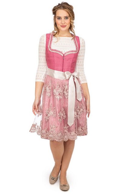 KRÜGER MADL & BUAM Trachtenkleid Midi Dirndl 2tlg. 60cm 116165-060-35 pink günstig online kaufen