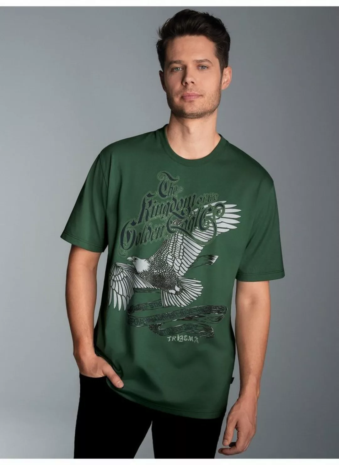 Trigema T-Shirt TRIGEMA T-Shirt mit großem Adler-Printmotiv (1-tlg) günstig online kaufen