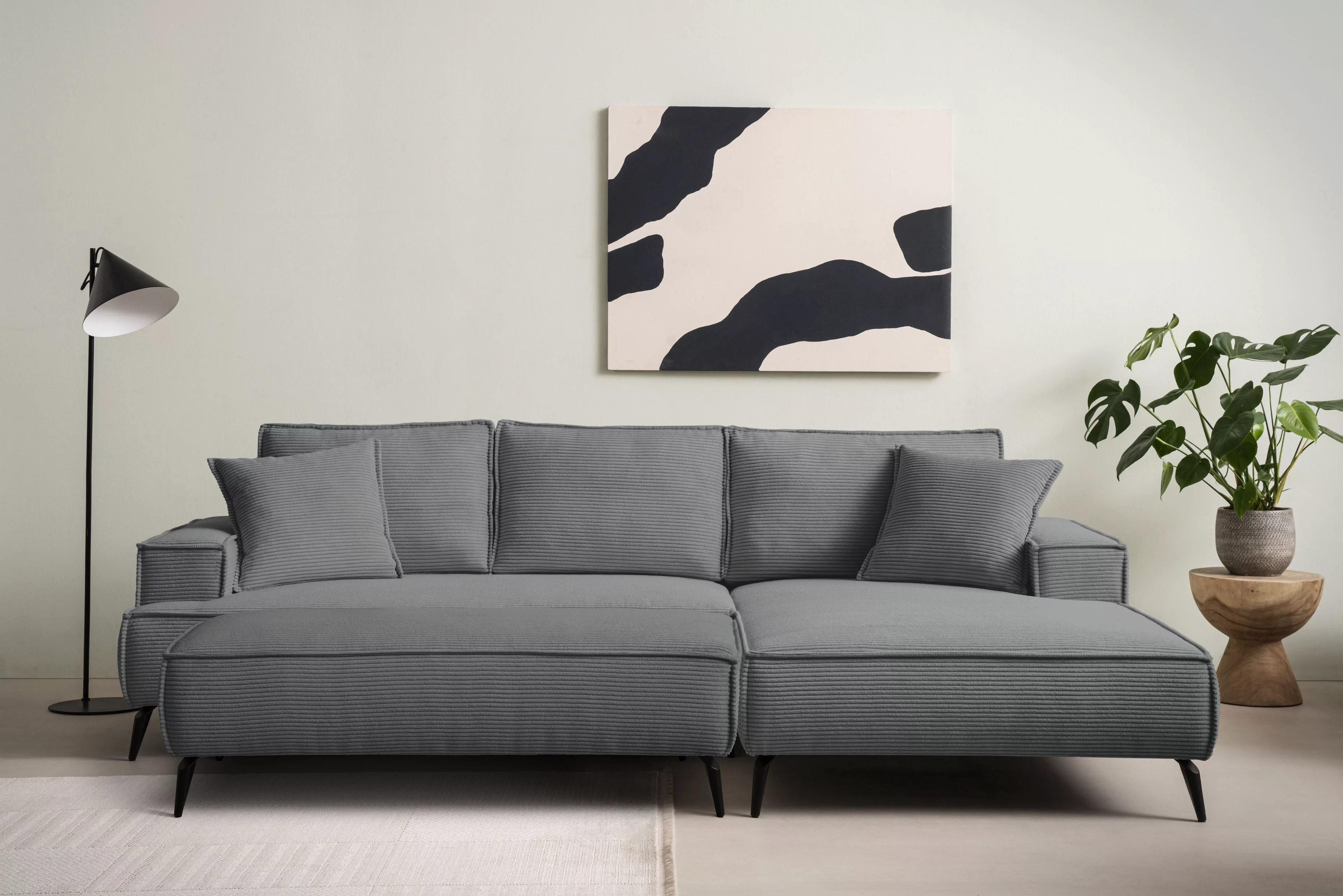 andas Sitzgruppe "TVINNU, Polsterecke mit Hocker, L-Form, Sofa in Cord", (S günstig online kaufen