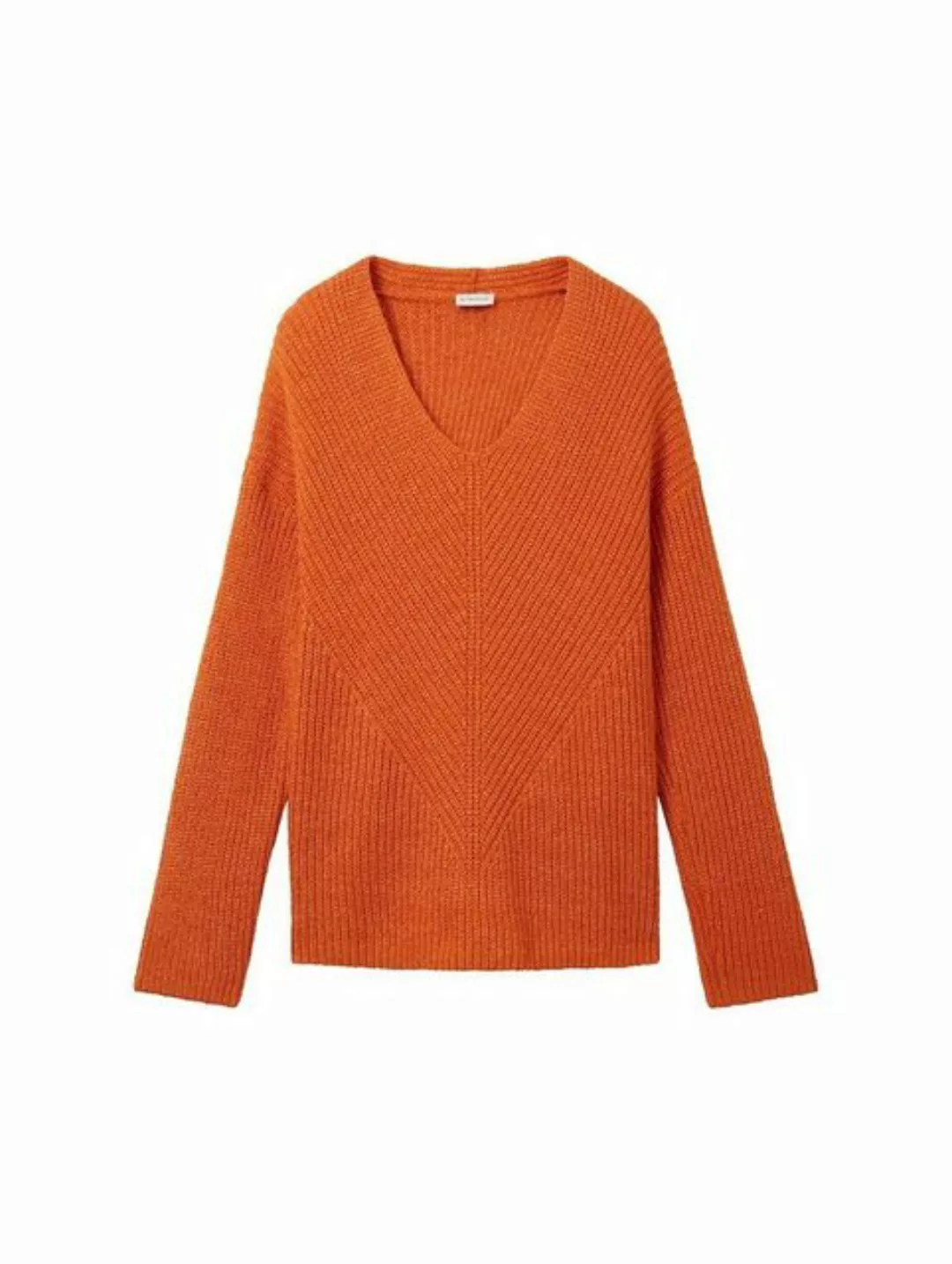 TOM TAILOR Strickpullover Strickpullover Ripp Knit V-Neck Pullover 6377 in günstig online kaufen