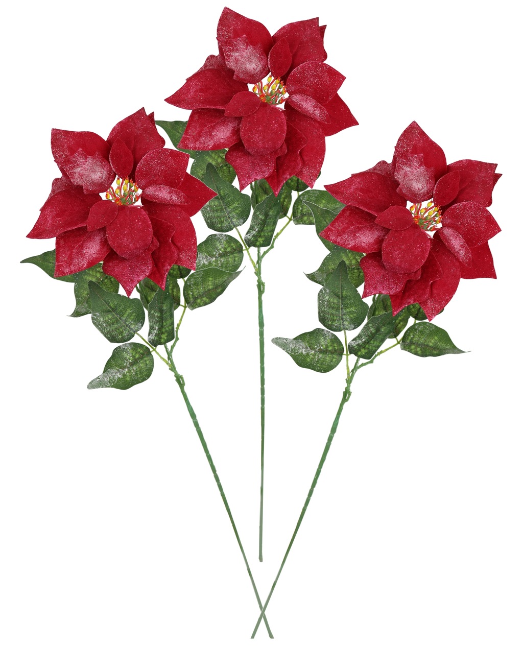I.GE.A. Kunstblume "Poinsettia Christstern", 3er Set 70cm Blume Blüte Weihn günstig online kaufen