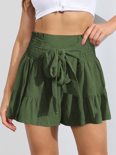 KIKI Shorts Damen-Shorts mit weitem Bein, sommerliche, einfarbige Freizeit- günstig online kaufen