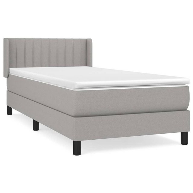 vidaXL Boxspringbett Boxspringbett mit Matratze Hellgrau 80x200 cm Stoff Be günstig online kaufen