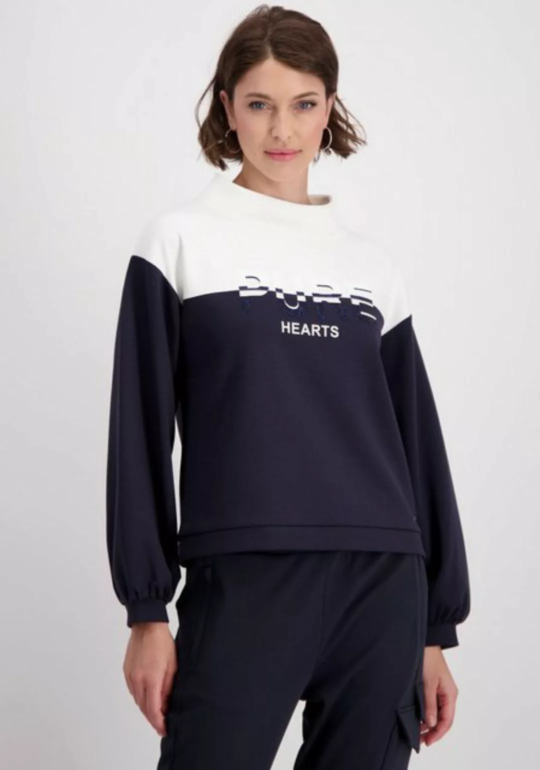 Monari Sweatshirt, mit Schriftzug und Glitzersteinchen günstig online kaufen