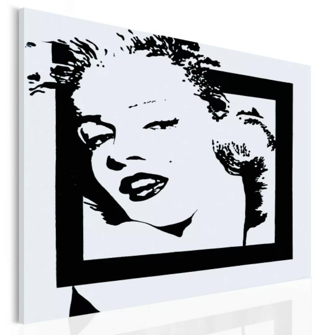 Wandbild Klassische Marilyn - weibliches minimalistisches Schwarz-Weiß-Port günstig online kaufen