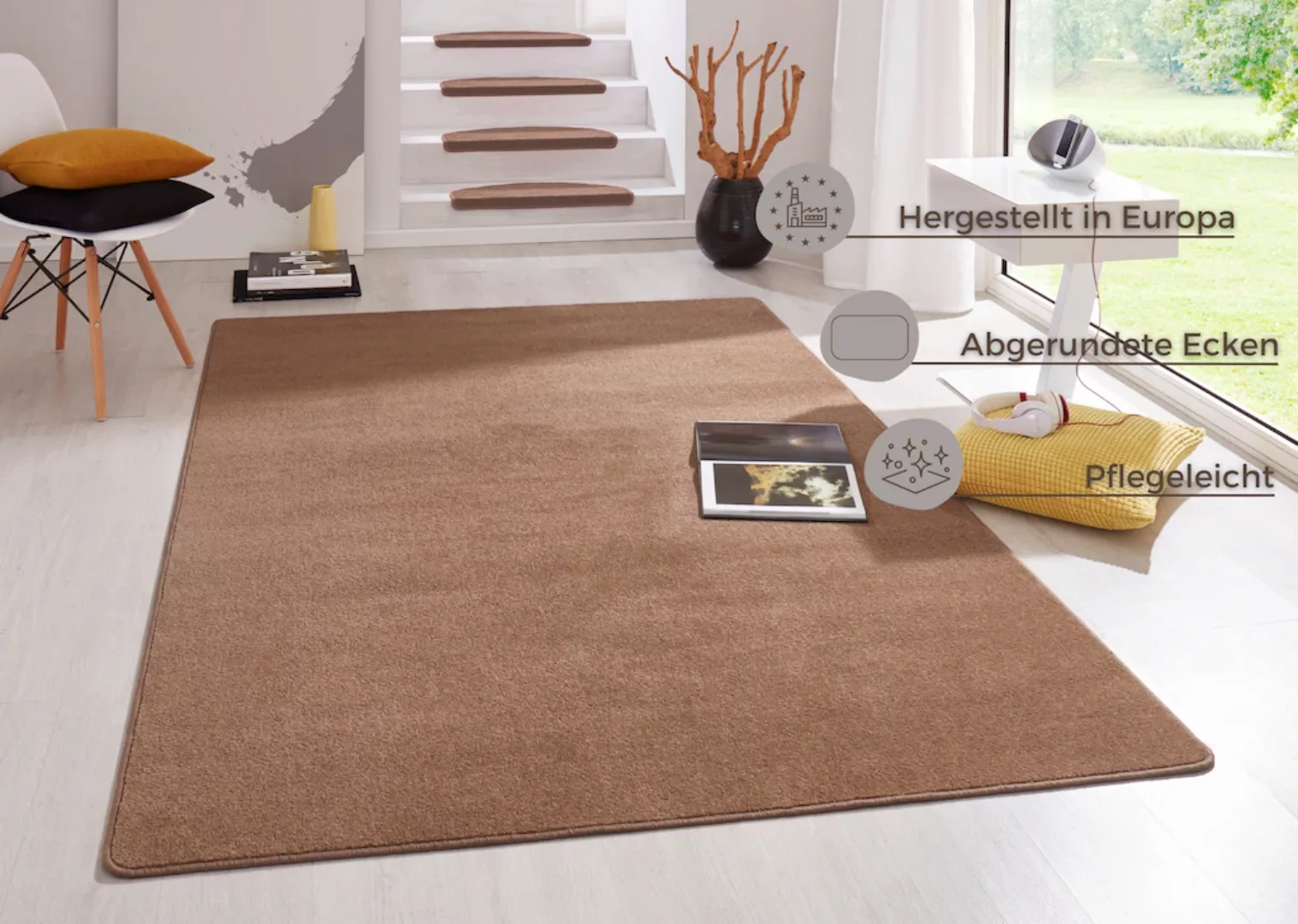 HANSE Home Teppich »Fancy«, rechteckig, Kurzflor, weich, uni, gekettelt, Wo günstig online kaufen