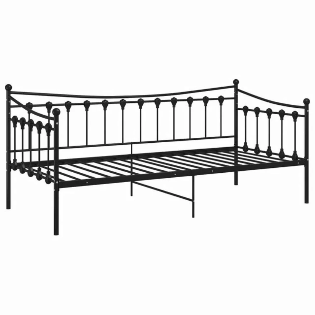 vidaXL Bett Schlafsofa Bettgestell Schwarz Metall 90x200 cm günstig online kaufen