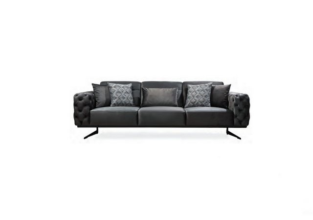 JVmoebel 4-Sitzer Grauer Chesterfield Sofa 4-Sitzer Luxus Wohnzimmer Design günstig online kaufen