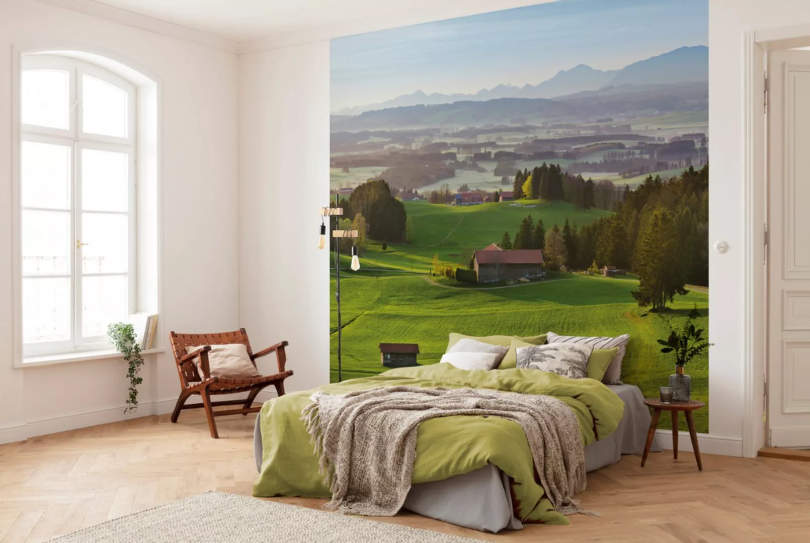 Sanders & Sanders Fototapete Landschaft Grün und Blau 450 x 280 cm 612650 günstig online kaufen