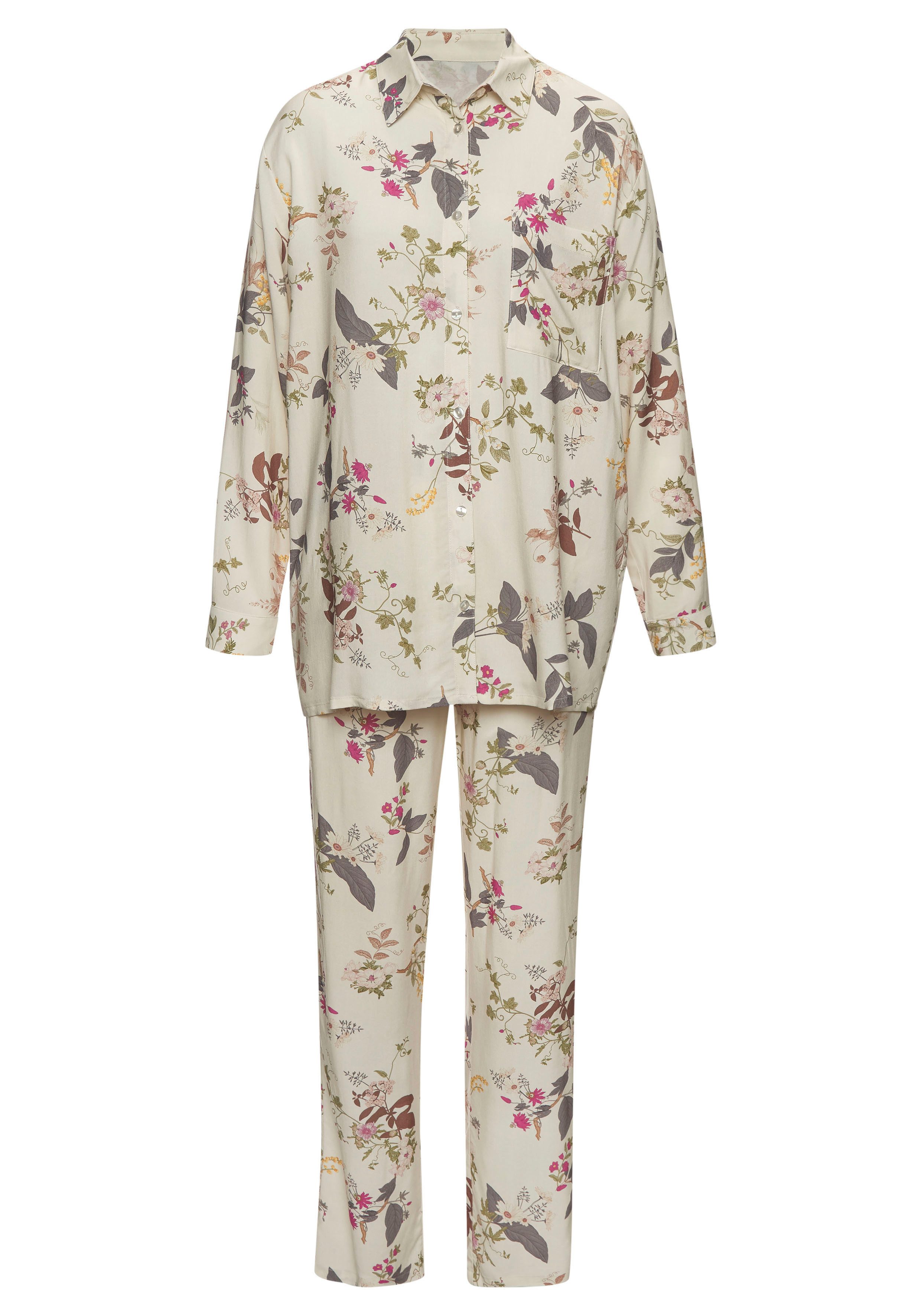 LASCANA Pyjama, (2 tlg.), im klassischen Stil günstig online kaufen