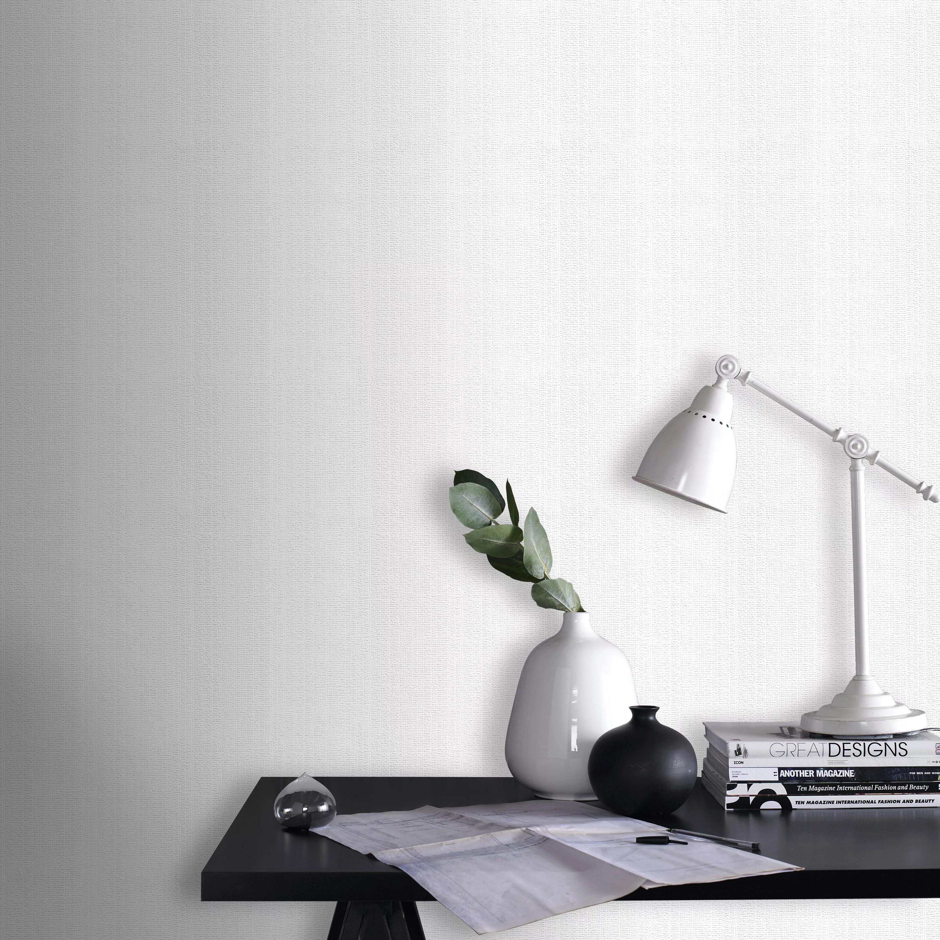 WOW Vliestapete, Überstreichbar, Weiß Texture - 10m x 52cm günstig online kaufen