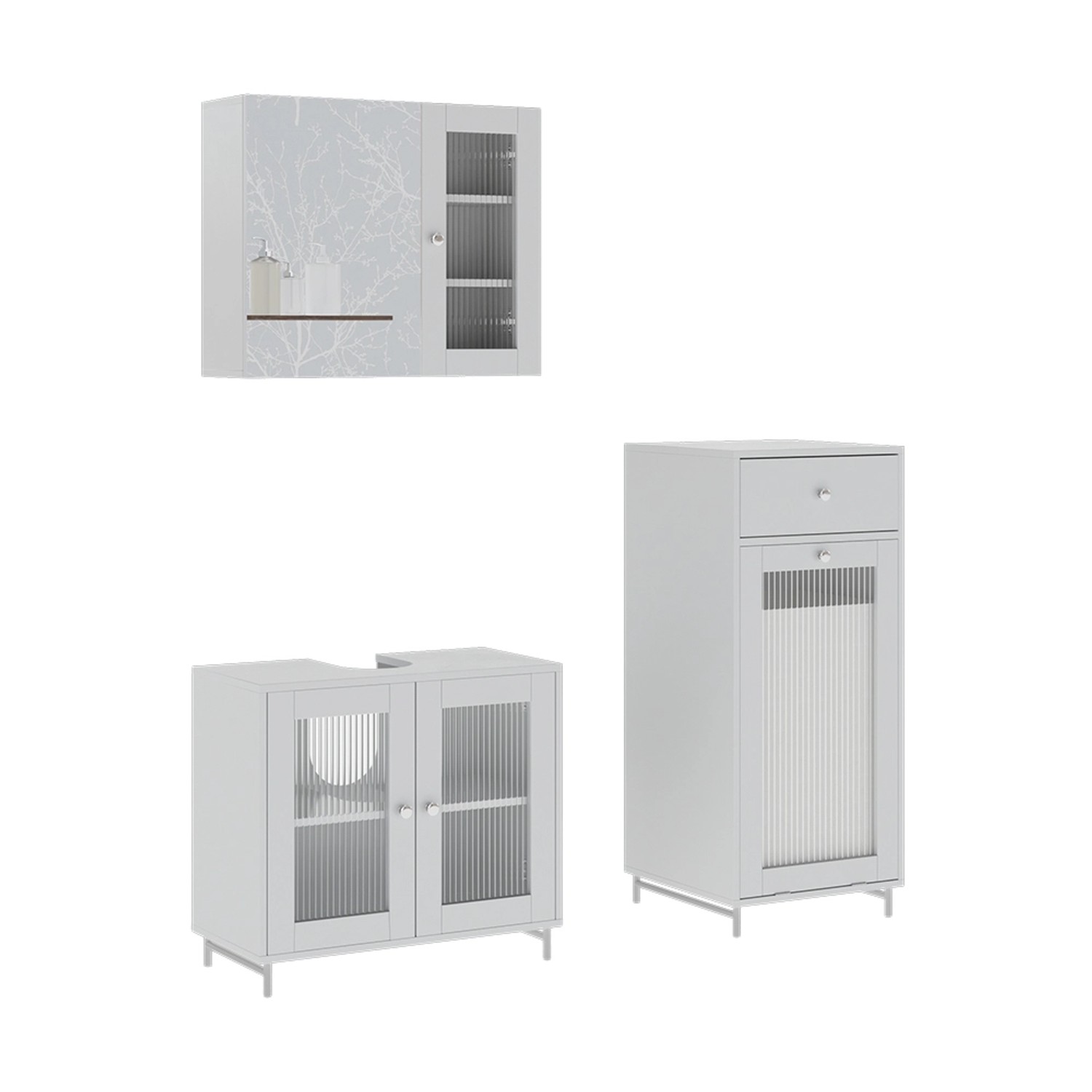 Vicco Badmöbel-Set Malte Weiß 3 Teile günstig online kaufen