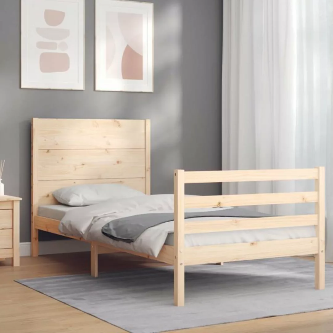 vidaXL Bett Massivholzbett mit Kopfteil günstig online kaufen