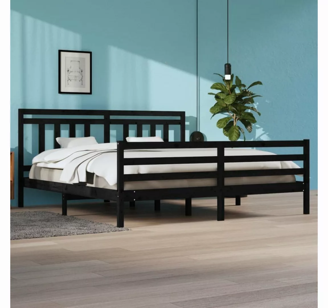 furnicato Bett Massivholzbett Schwarz 200x200 cm günstig online kaufen