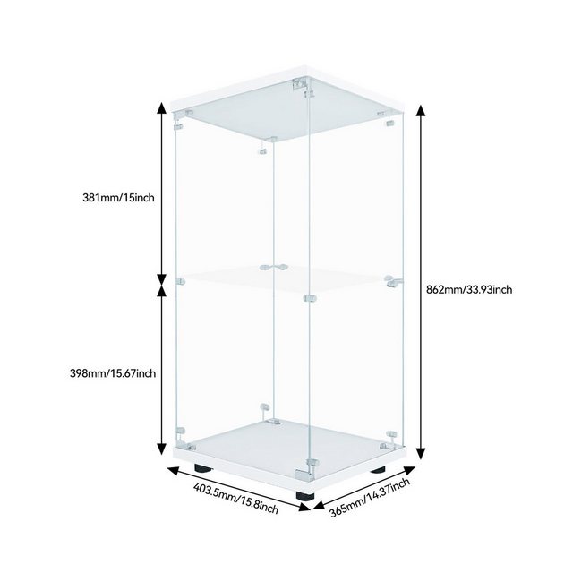 FUROKOY Glasvitrine Glas Standvitrinen, Drei/Zweifach-Vitrine aus gehärtete günstig online kaufen