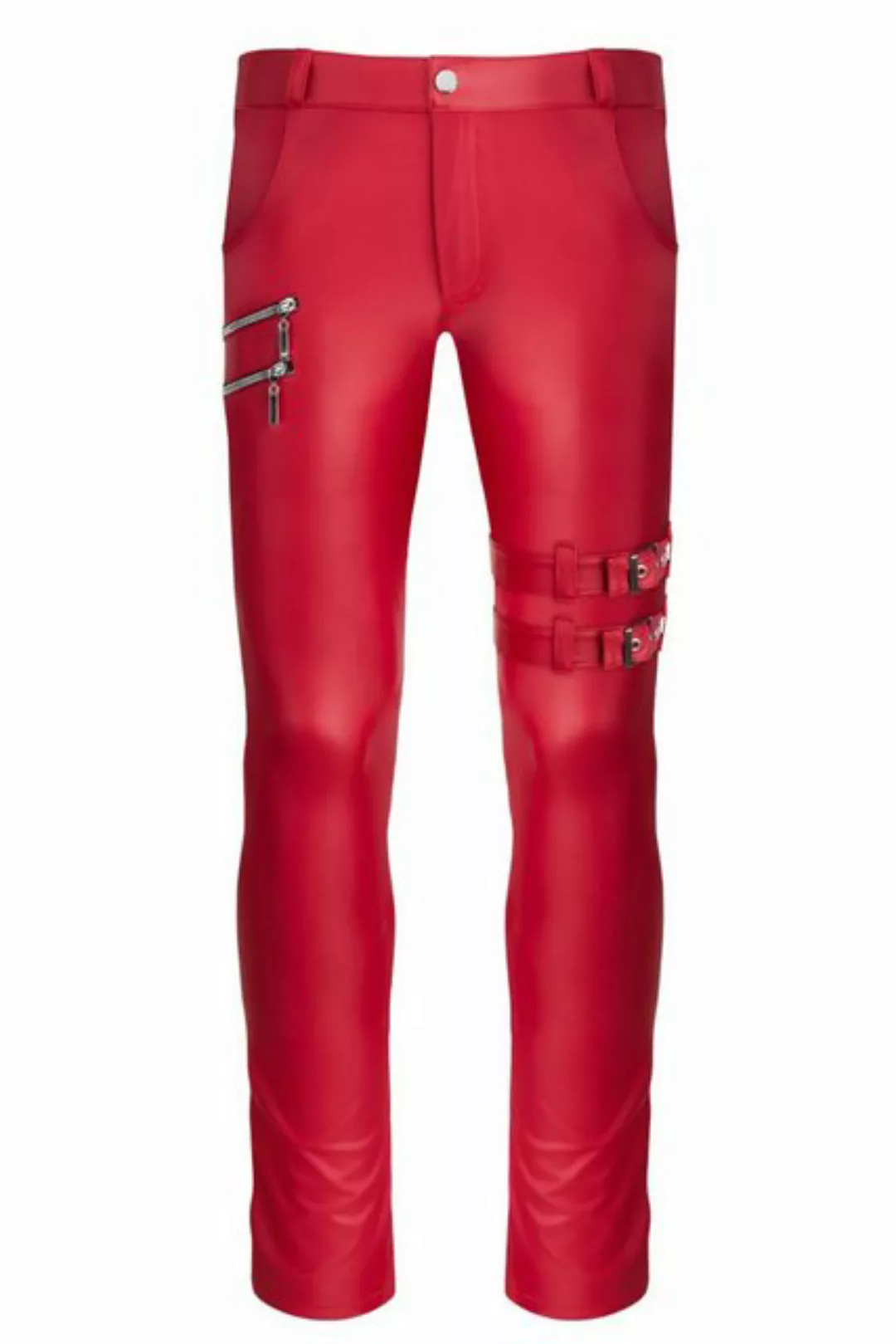 Regnes Fetish Planet Lederimitathose Herren-Hose in rot - XL günstig online kaufen