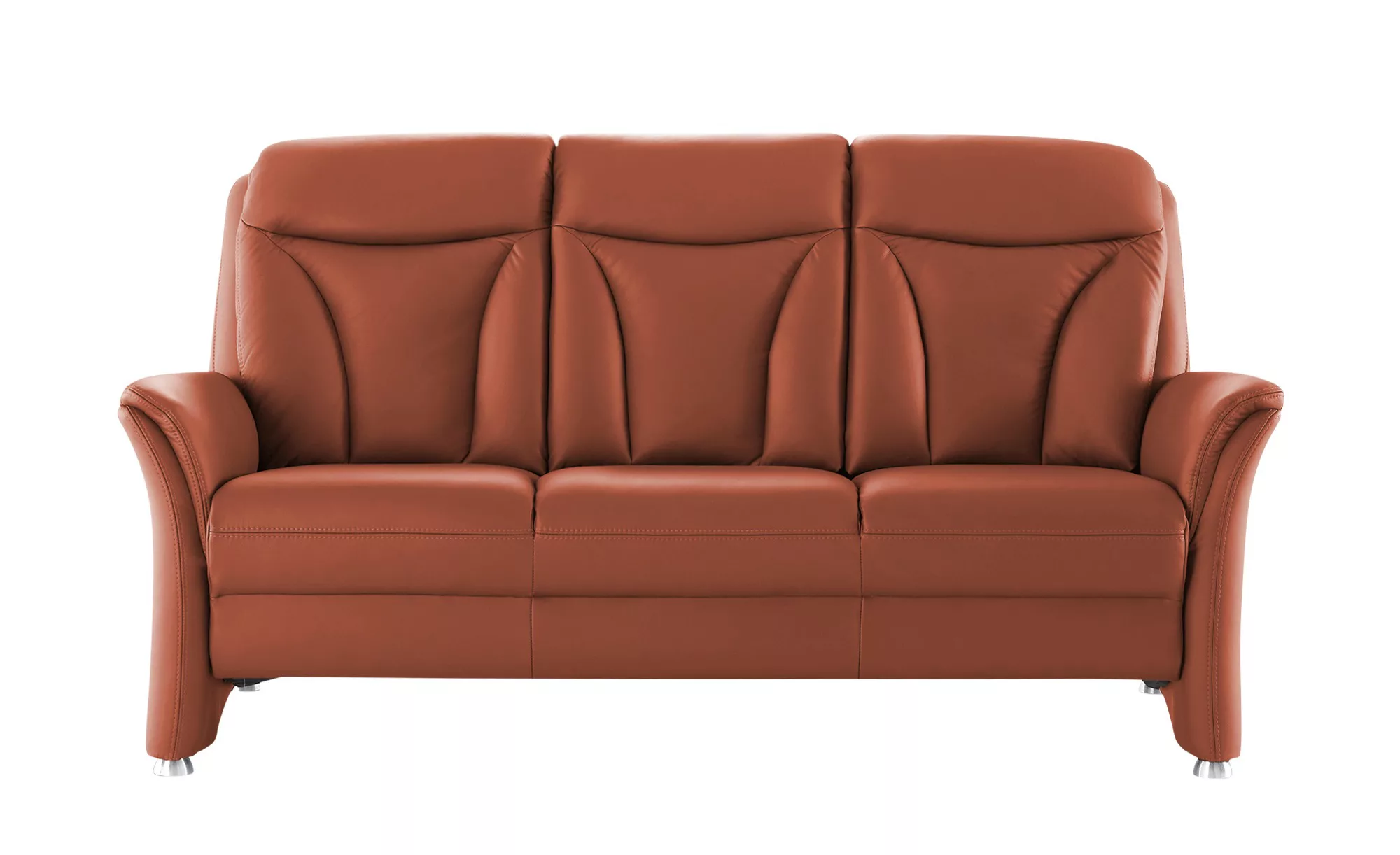 meinSofa Ledersofa  Carlo - rot - 194 cm - 101 cm - 89 cm - Polstermöbel > günstig online kaufen