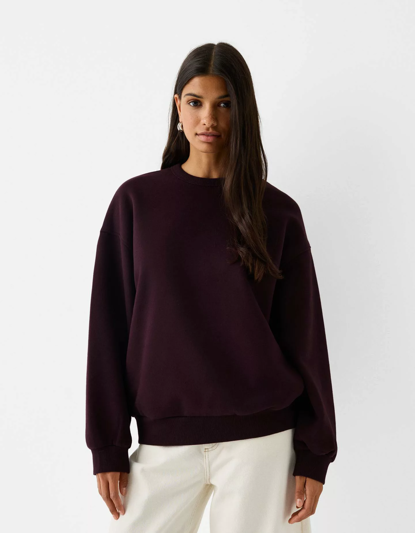 Bershka Oversize-Sweatshirt Mit Seitentaschen Damen S Violett günstig online kaufen