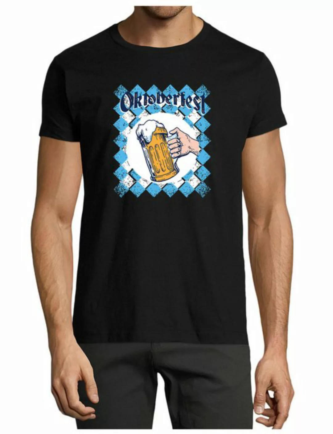 MyDesign24 T-Shirt Herren Print Shirt - Trinkshirt Bierglas Oktoberfest T-S günstig online kaufen