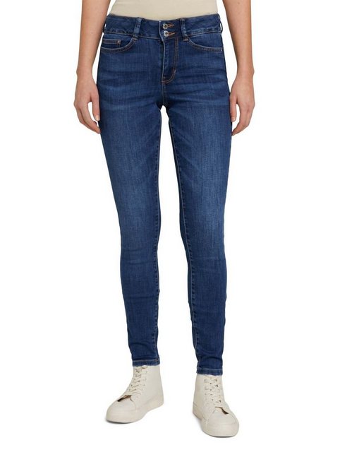 Tom Tailor Denim Damen Jeans Nela - Extra Skinny Fit - Blau - Used Dark Sto günstig online kaufen