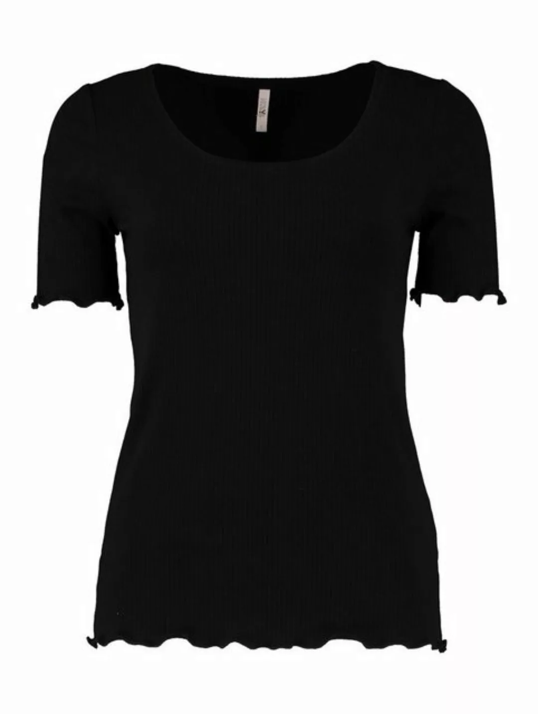 HaILY’S T-Shirt Top Halbarm Shirt Gerippt Rundhals Oberteil 7374 in Schwarz günstig online kaufen
