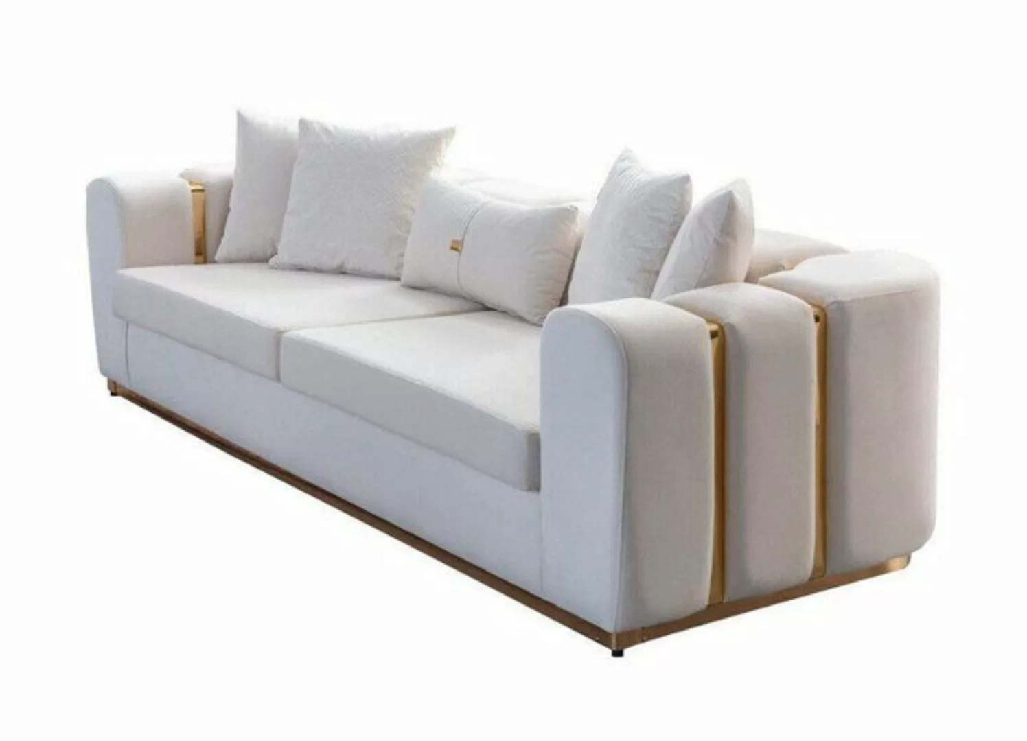 JVmoebel Sofa Wohnzimmer Sofas Designer Edelstahl Viersitzer Polster Modern günstig online kaufen