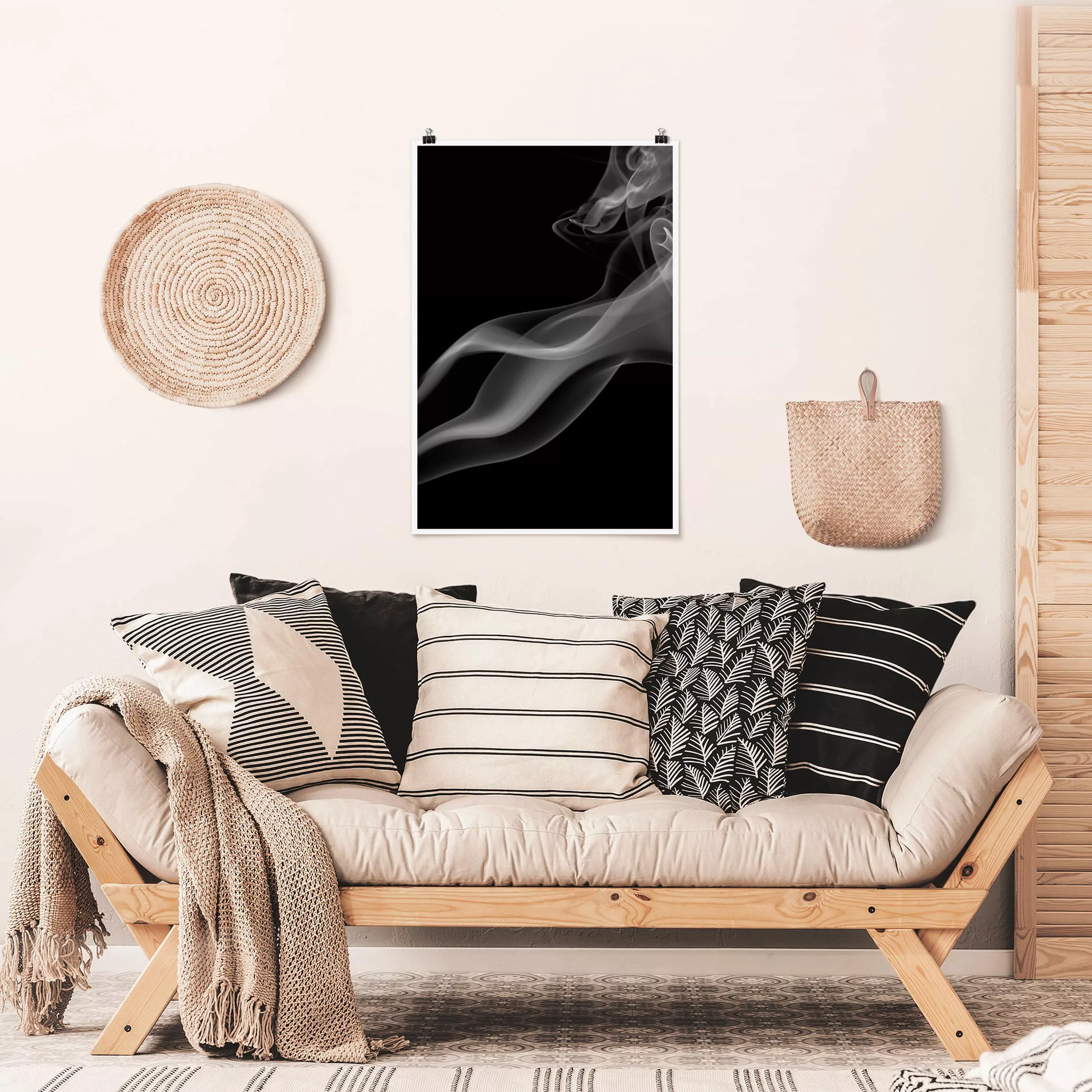 Poster Abstrakt - Hochformat Smoking Silver günstig online kaufen
