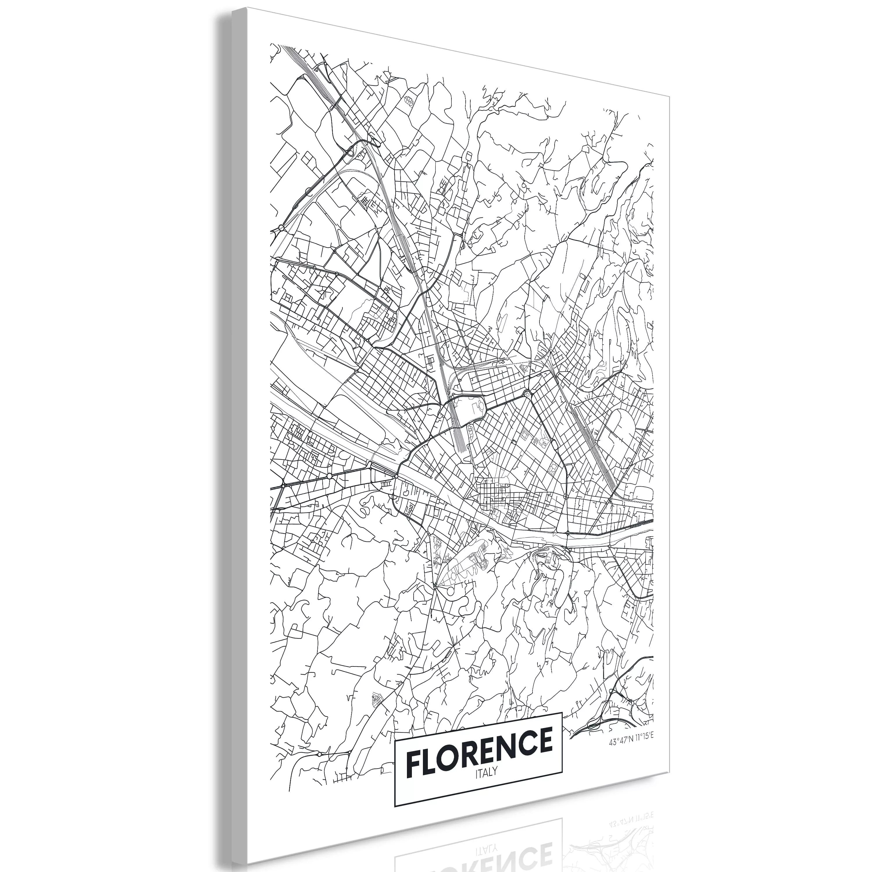 Wandbild - Florence Map (1 Part) Vertical günstig online kaufen