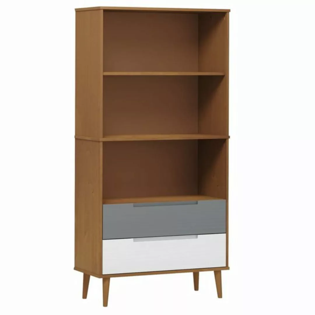 furnicato Bücherregal MOLDE Braun 85x35x170,5 cm Massivholz Kiefer, 1-tlg. günstig online kaufen