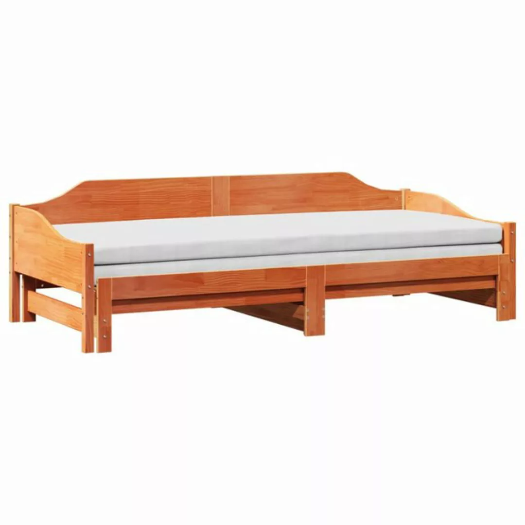 vidaXL Bett Tagesbett Ausziehbar Wachsbraun 80x200 cm Massivholz Kiefer günstig online kaufen