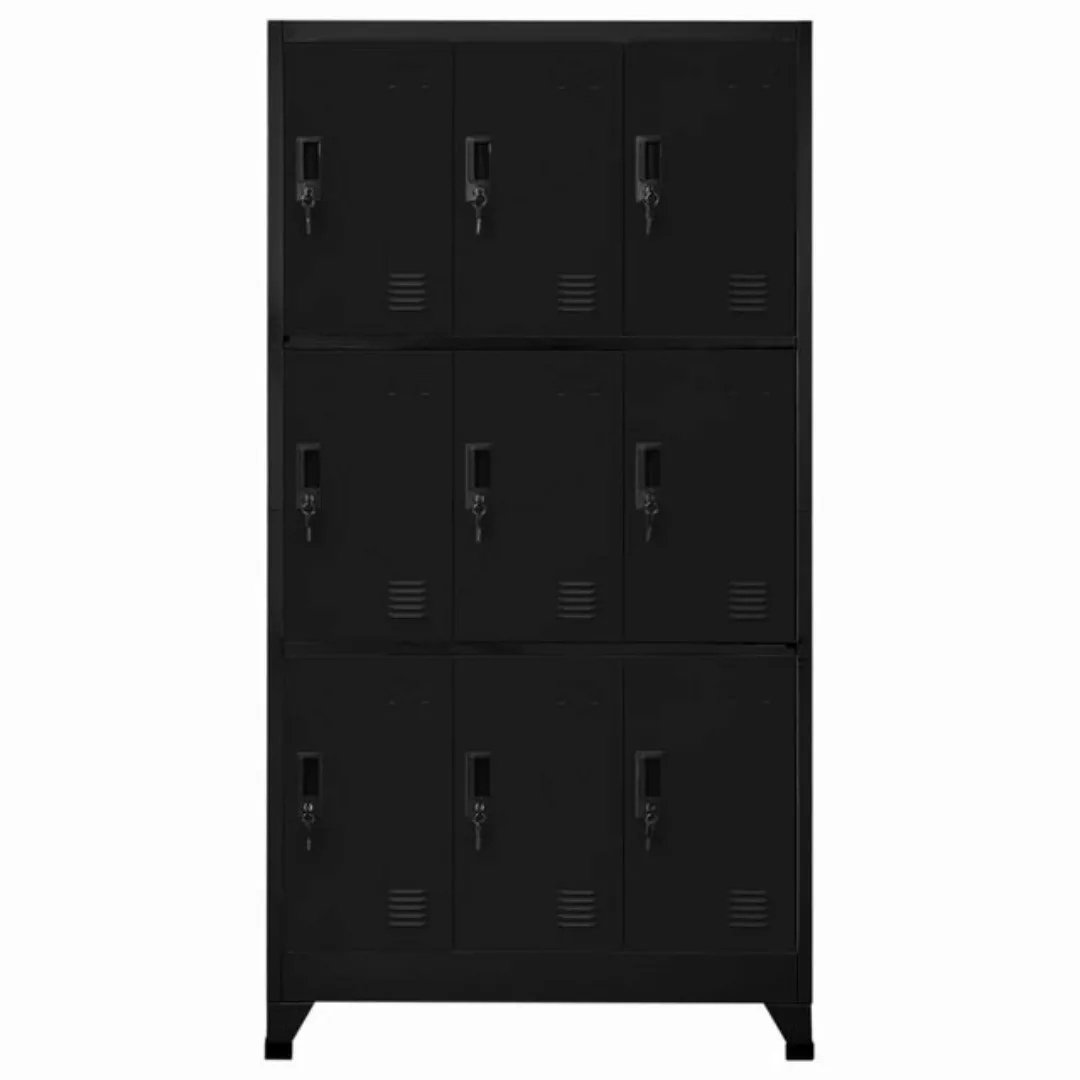 vidaXL Mehrzweckschrank Schließfachschrank Schwarz 90x45x180 cm Stahl günstig online kaufen