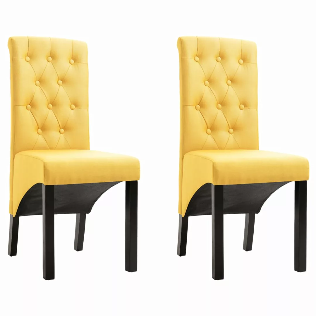 Esszimmerstühle 2 Stück Gelb Stoff günstig online kaufen