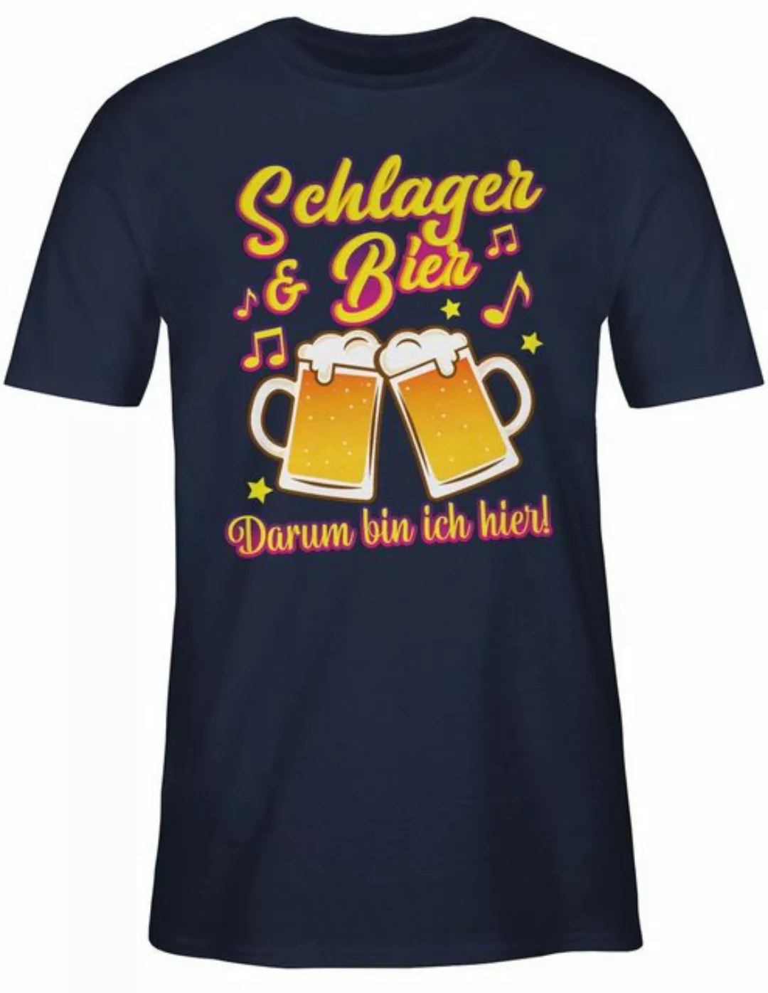 Shirtracer T-Shirt Schlager & Bier darum bin ich hier! Schlager Party Outfi günstig online kaufen