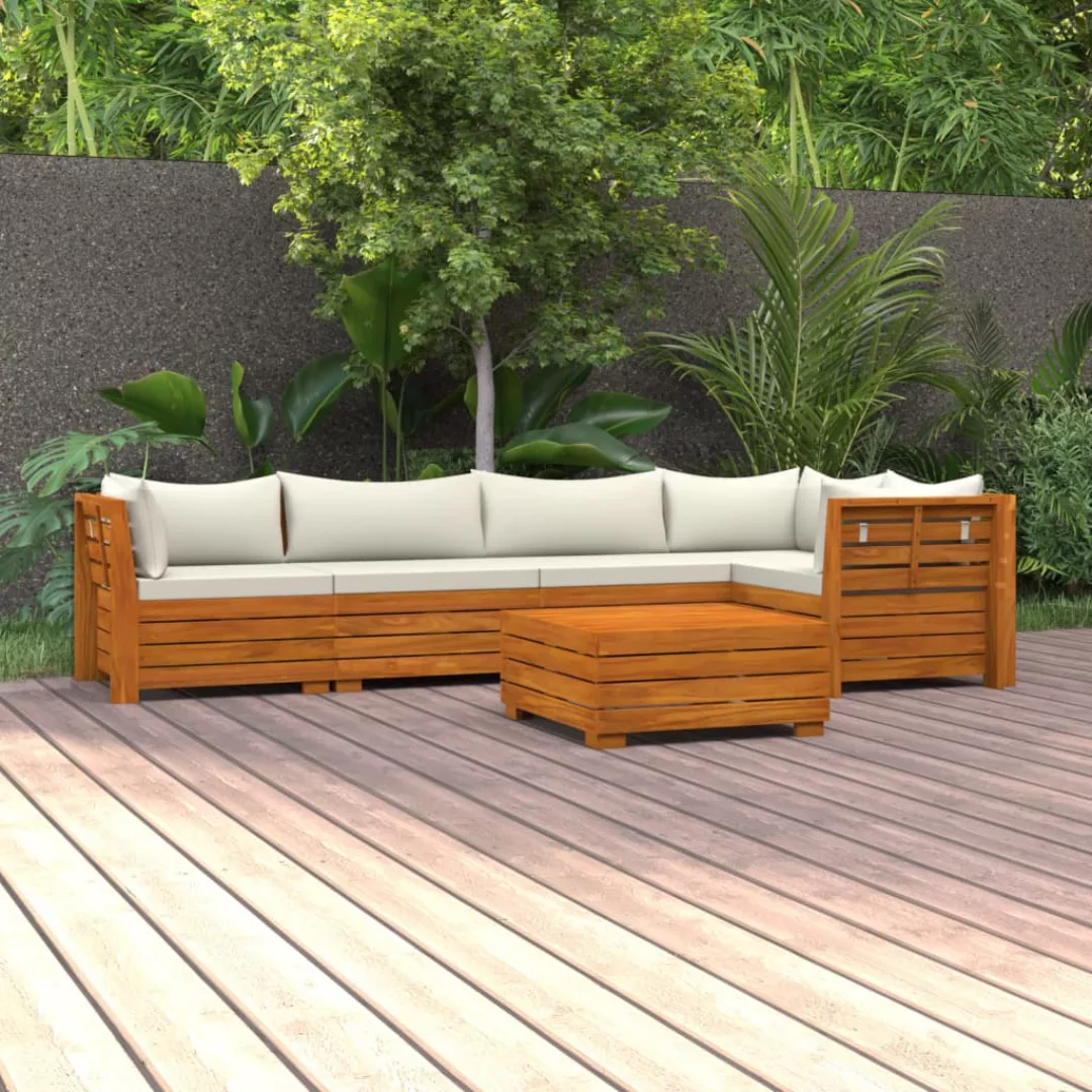 6-tlg. Garten-lounge-set Mit Kissen Massivholz Akazie günstig online kaufen