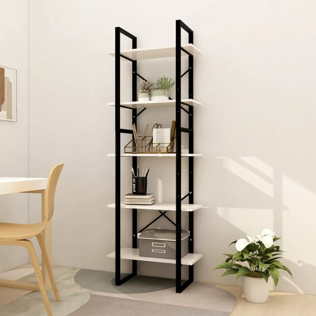 Bücherregal 5 Fecher Weiß 60x30x175 Cm Massivholz Kiefer günstig online kaufen