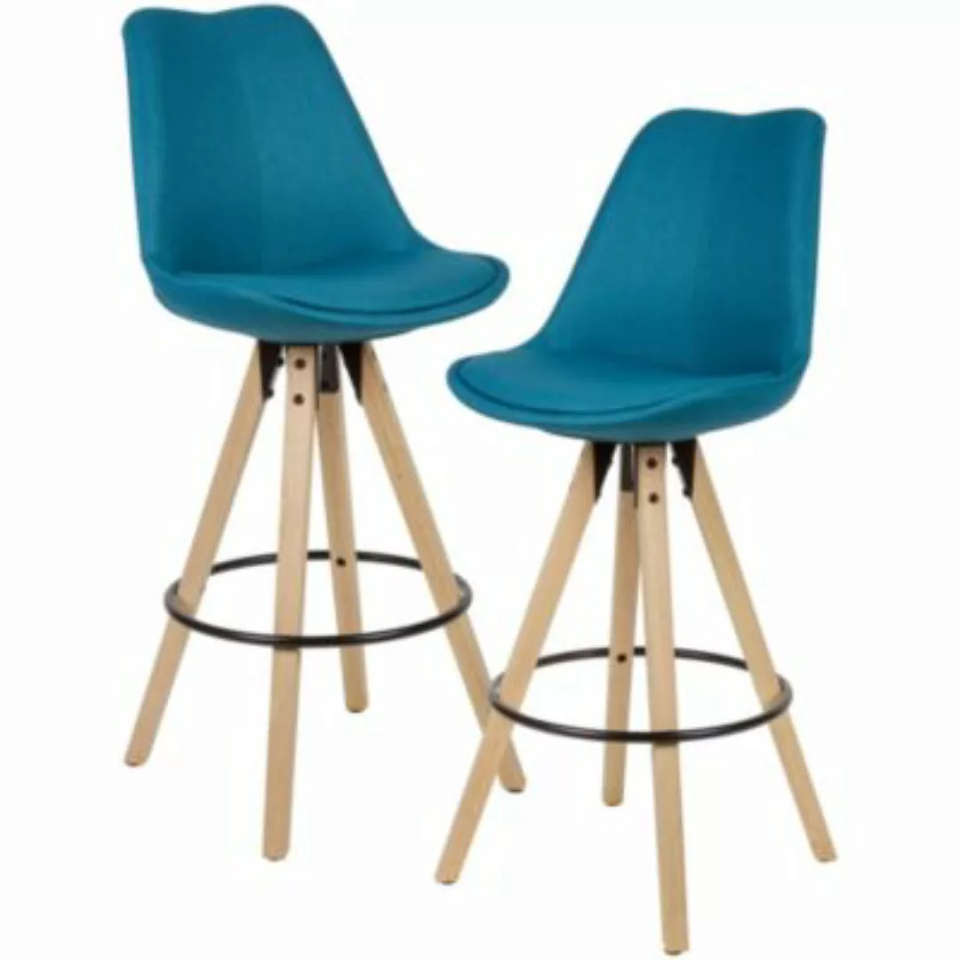 FineBuy Barhocker 2er Set 44 x 39 cm Sitzfläche blau günstig online kaufen