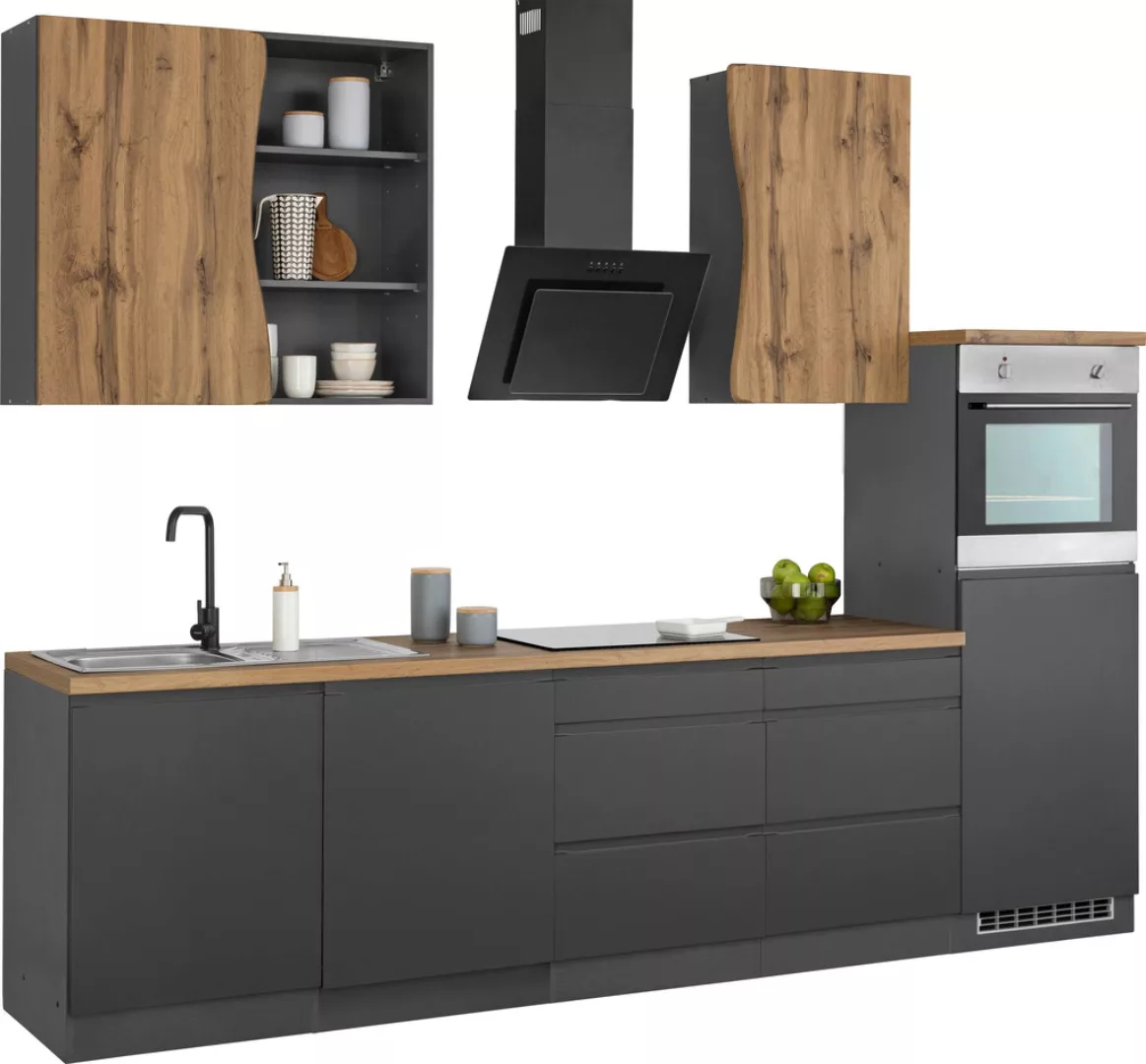 KOCHSTATION Küchenzeile "KS-Bruneck", 300 cm breit, Ceran-oder Induktionsko günstig online kaufen