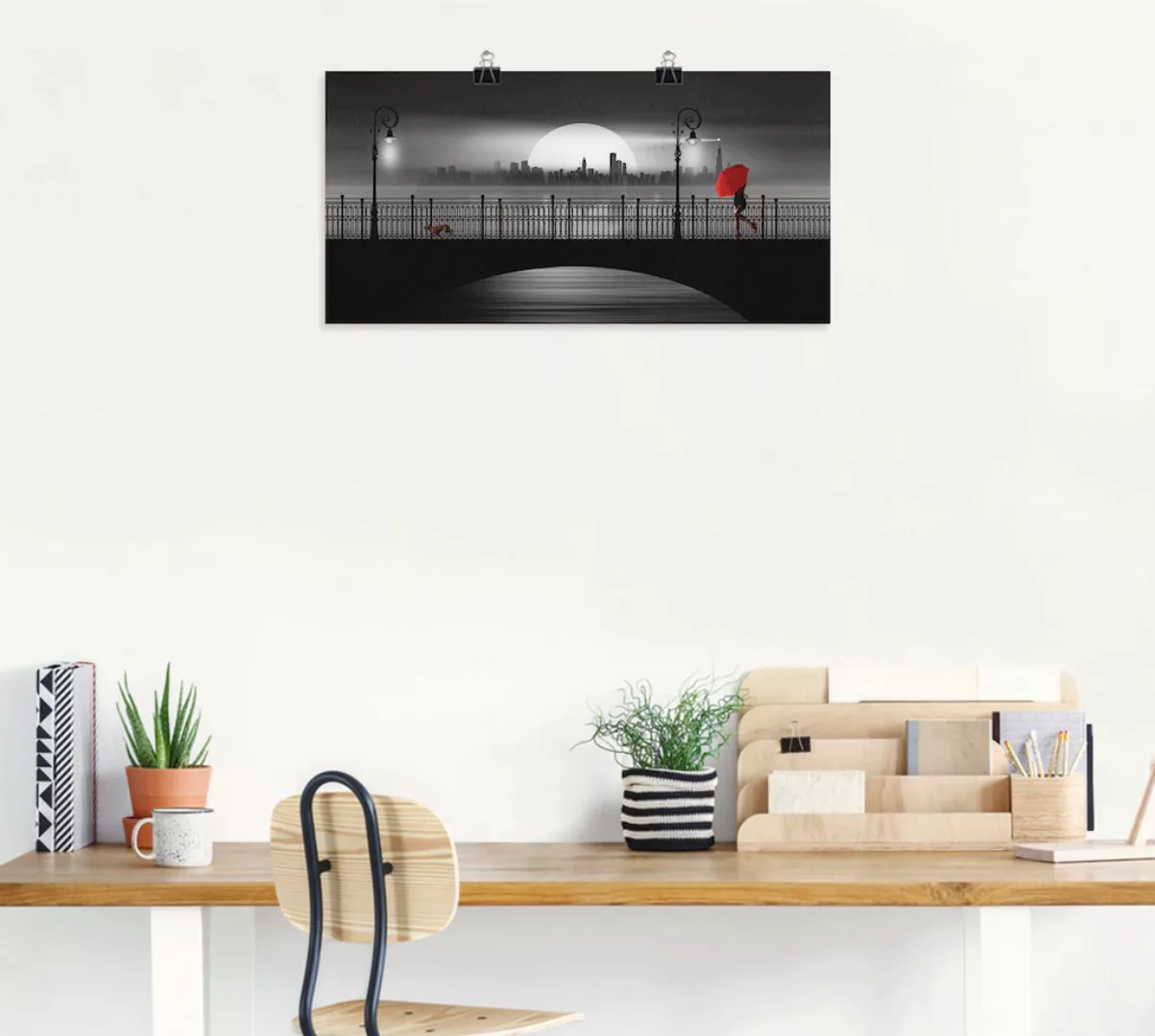Artland Wandbild "Die Brücke im Regen", Brücken, (1 St.) günstig online kaufen