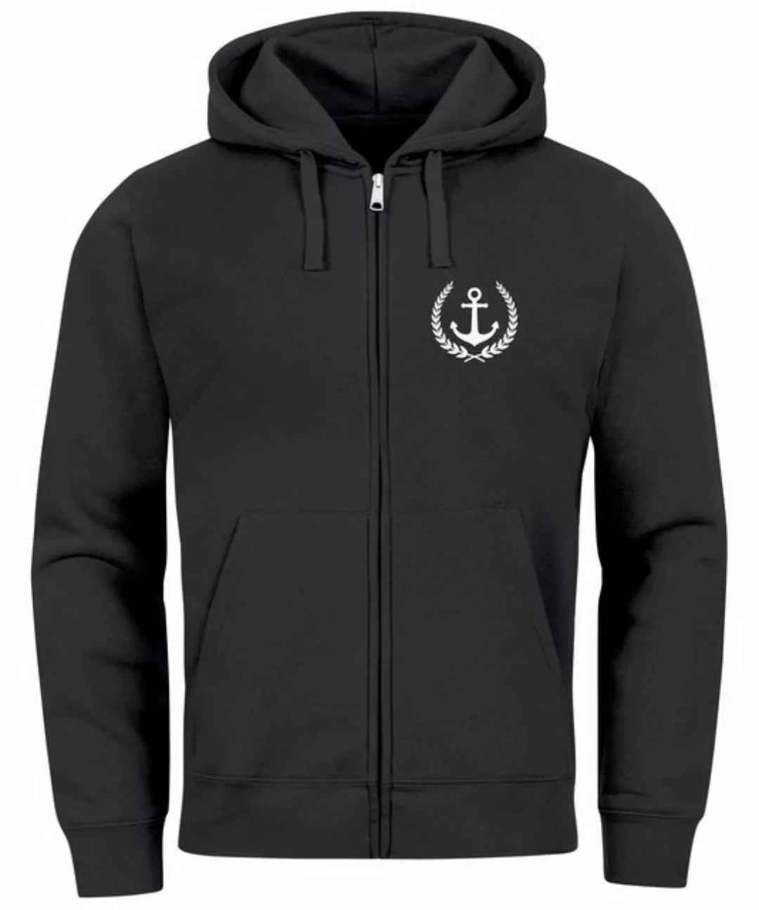 Neverless Sweatjacke Herren Sweatjacke mit Kapuze Zip-Hoodie Motiv Anker Me günstig online kaufen