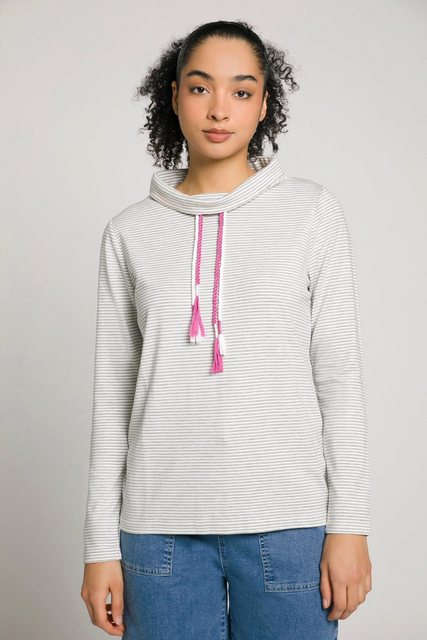 Gina Laura Sweatshirt Sweatshirt Stehkragen doppeltes Bindeband Langarm günstig online kaufen