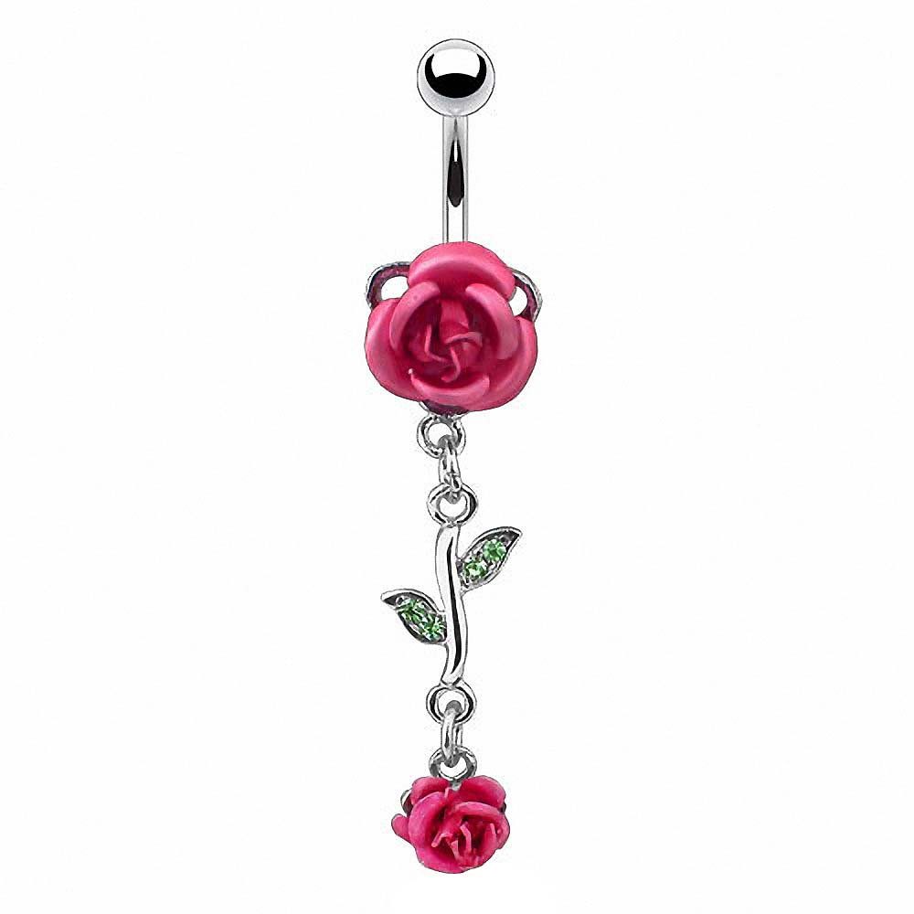 Taffstyle Bauchnabelpiercing Piercing Chirurgenstahl Kristall Rosen, günstig online kaufen