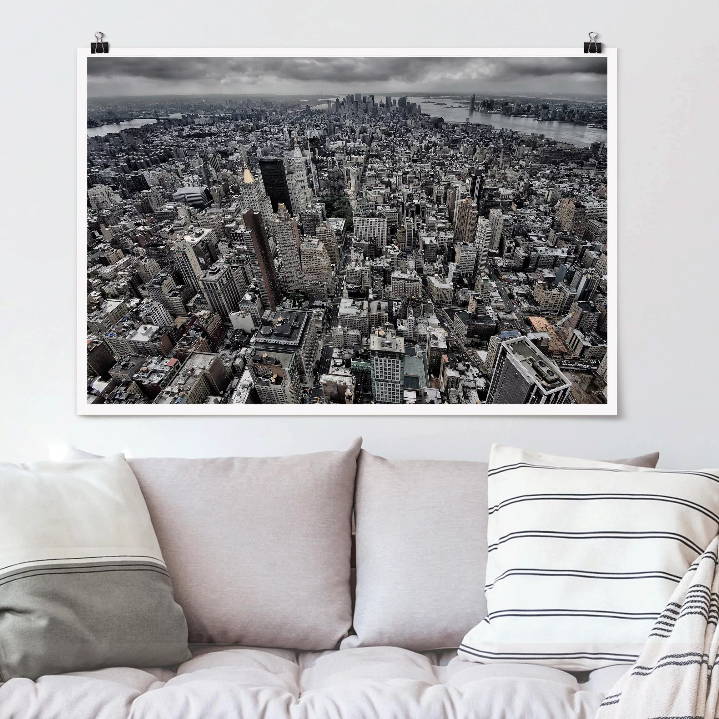 Poster Architektur & Skyline - Querformat Blick über Manhattan günstig online kaufen