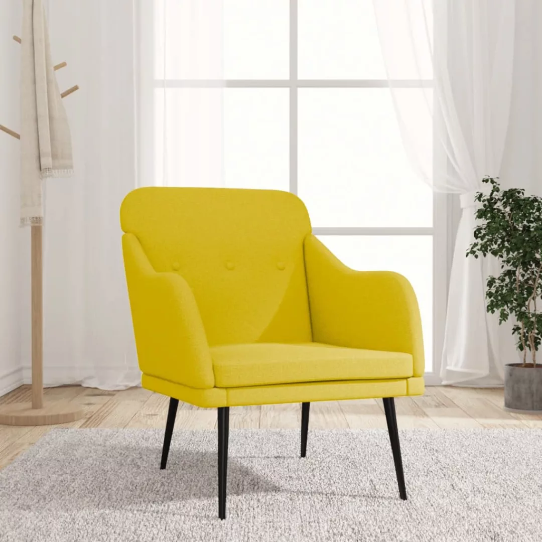 Vidaxl Sessel Hellgelb 63x76x80 Cm Stoff günstig online kaufen